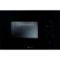 Smeg Linea FME120N Built In Microwave with Electric Grill complete with Frame in in Black